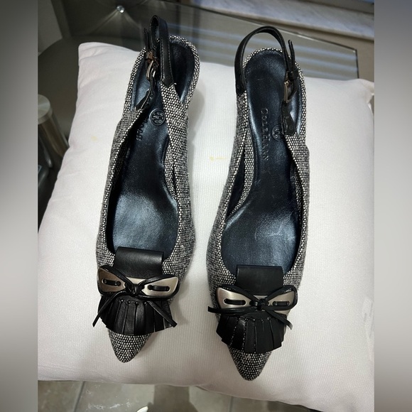 Cole Haan Black and Gray Flats with Elegant Bow - Picture 1 of 4